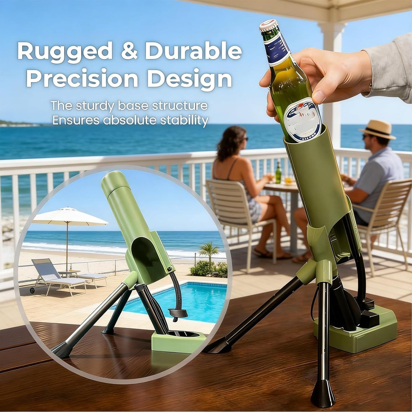 MortarCap Launcher – Tactical Beer Bottle Opener That Shoots Caps