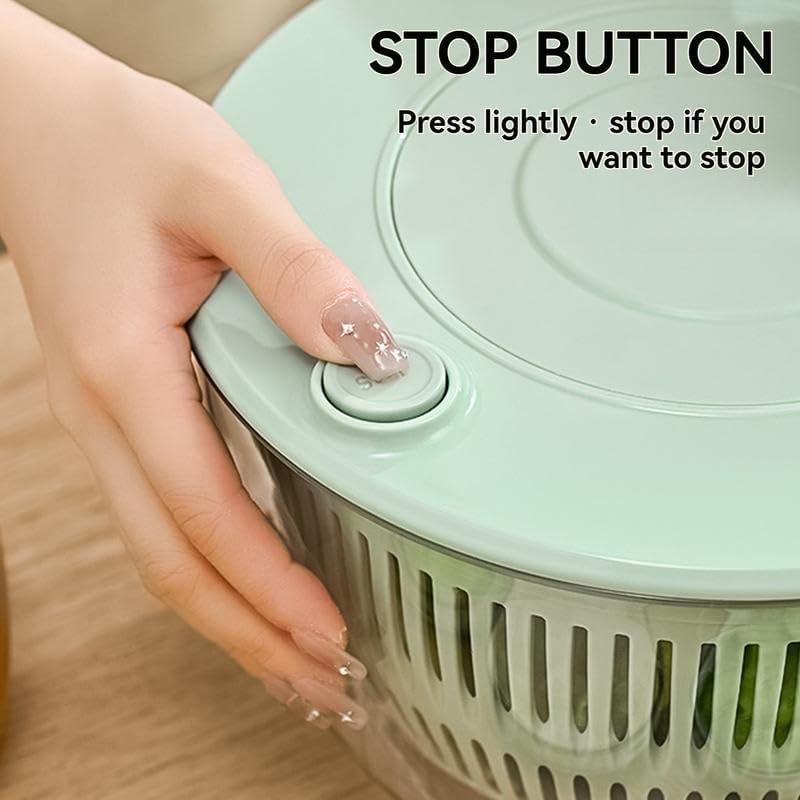 Ceruaxb 5.3 Qt Salad Spinner & Vegetable Cutter 3-in-1 Wash, Dry & Chop System with 5 Blades
