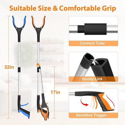 REWKCY 2-Pack 32" Grabber – Never Bend Again (Saves Your Back & Knees)