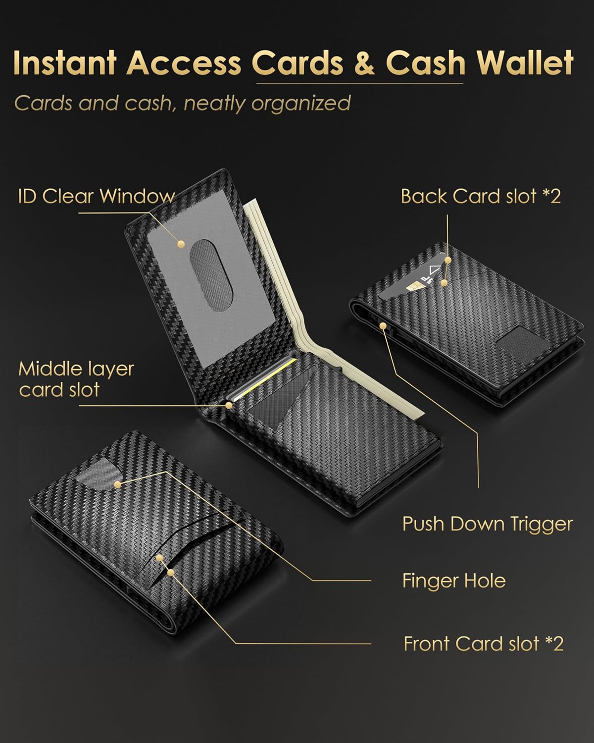 Carbon Fiber RFID Bifold Wallet