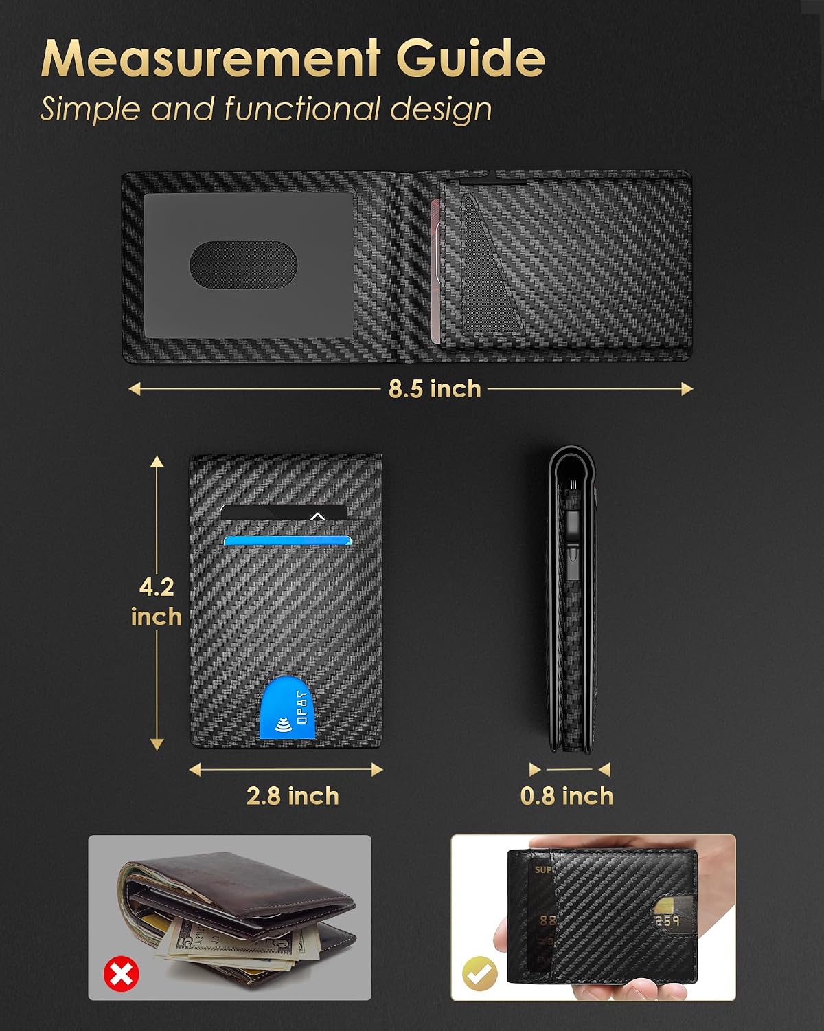 Carbon Fiber RFID Bifold Wallet