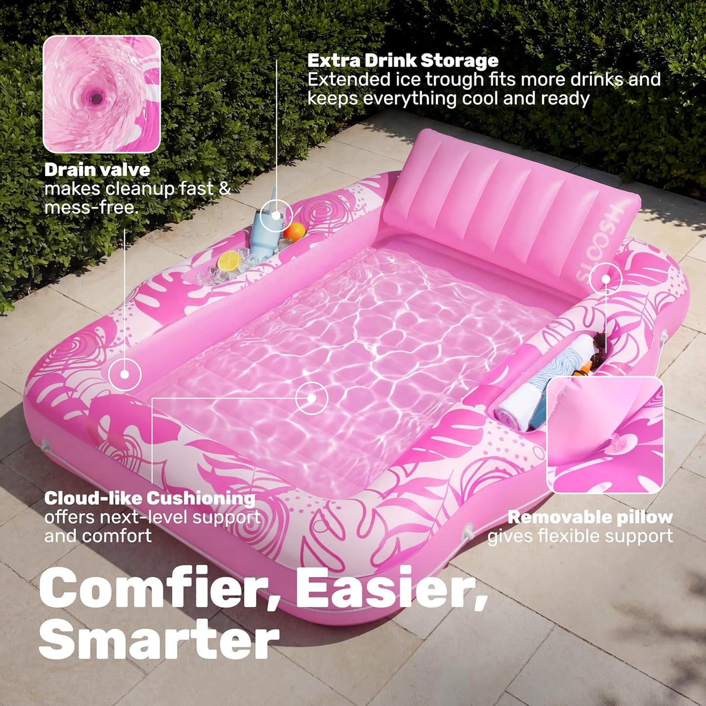 SLOOSH 6-in-1 Tanning Pool – Float, Cooler, Lounger