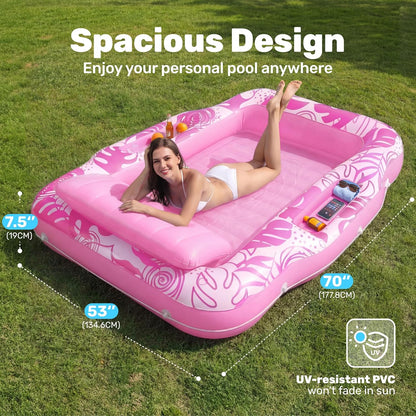 SLOOSH 6-in-1 Tanning Pool – Float, Cooler, Lounger